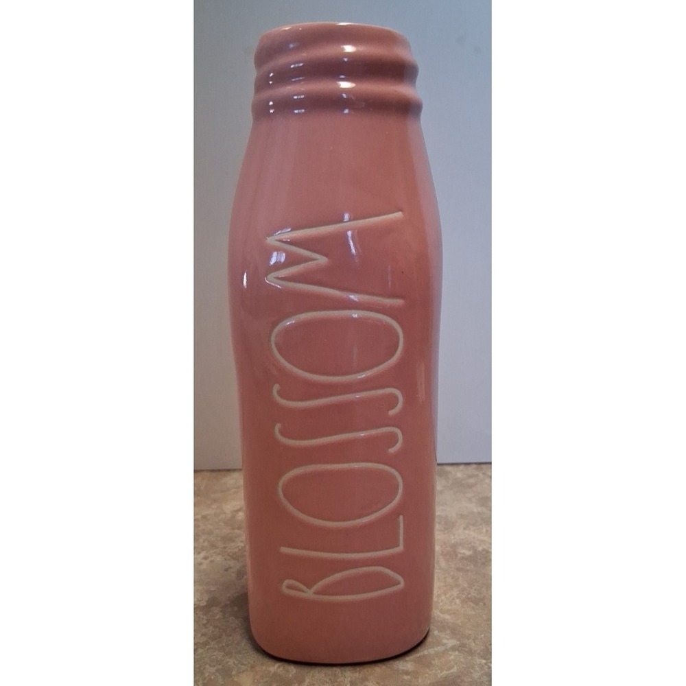 Pink Blossom Milk‎ Bottle by Rae Dunn